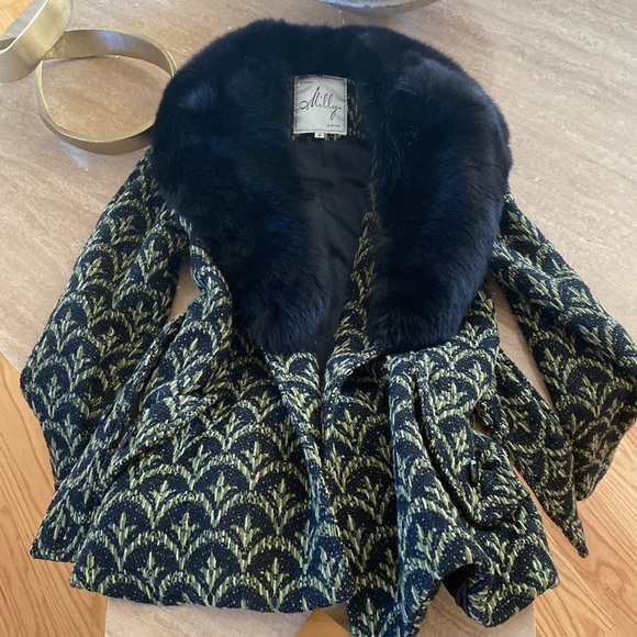 Milly Of New York fox fur collar coat - Picture 2 of 10